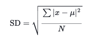 fórmula para la desviación estándar